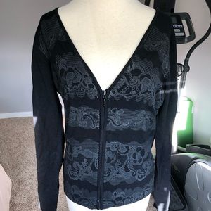 Patterned Zip Cardigan